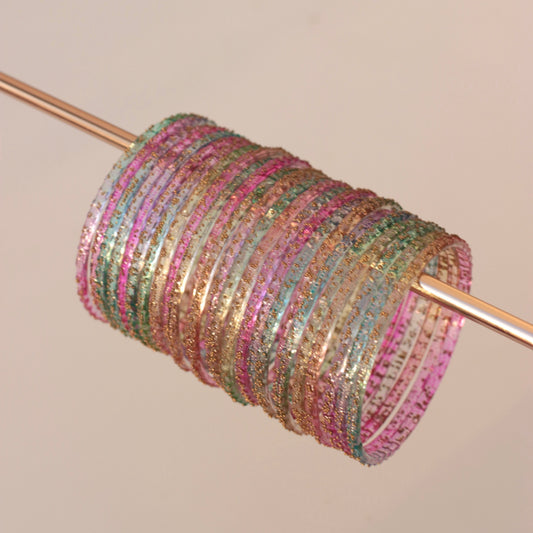 Rains- Viral Handmade Glass Bangles-light Multi#3