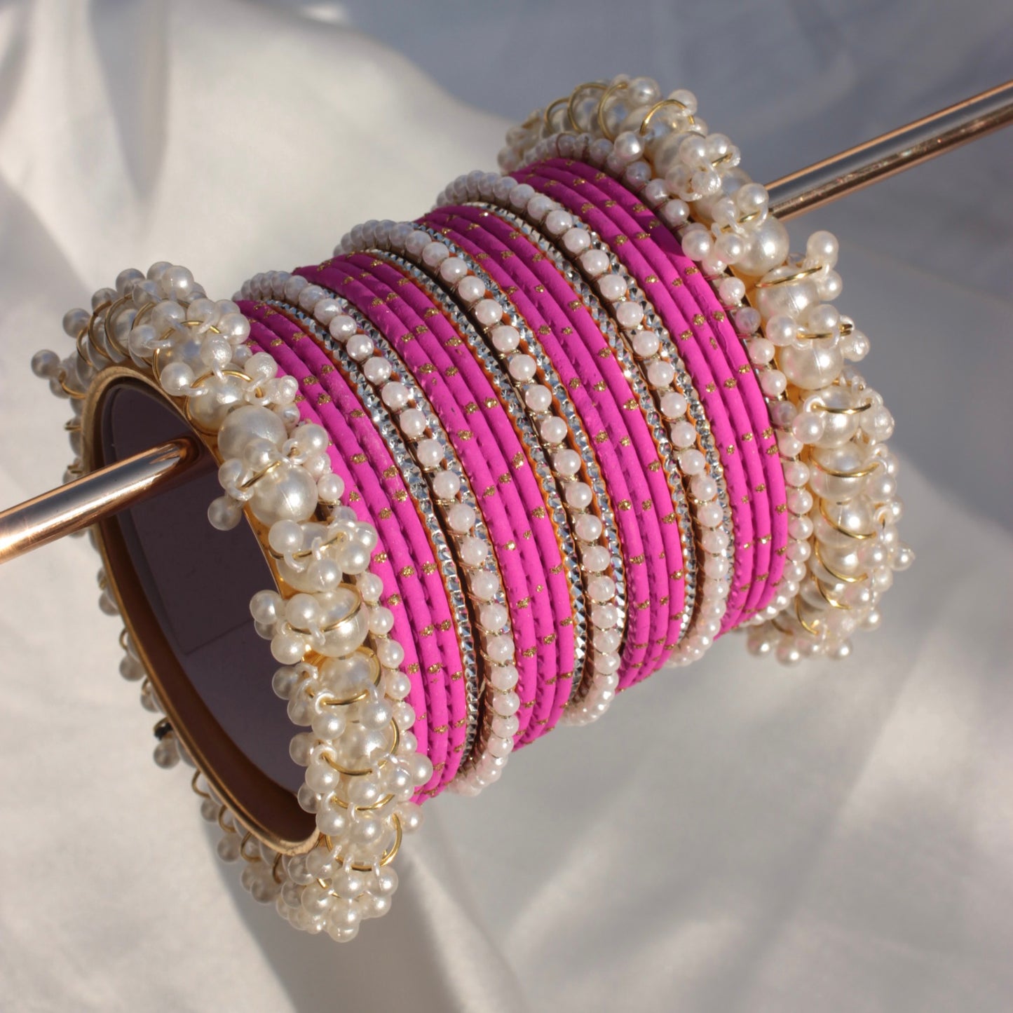 Rian Bangle Set-Hot Pink