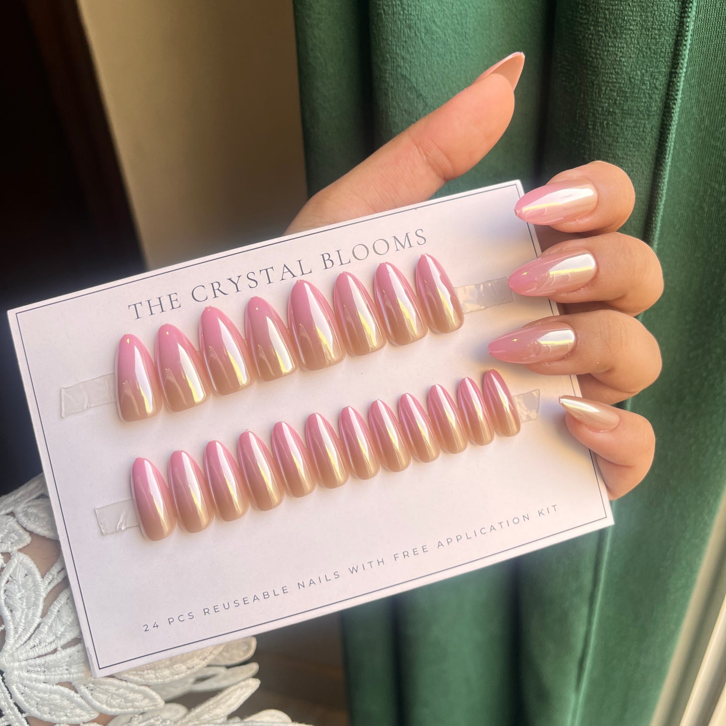 [Premium] Reflective Mirror Glazed Nails-3494- Free 24 -pc Sticker Sheet  included