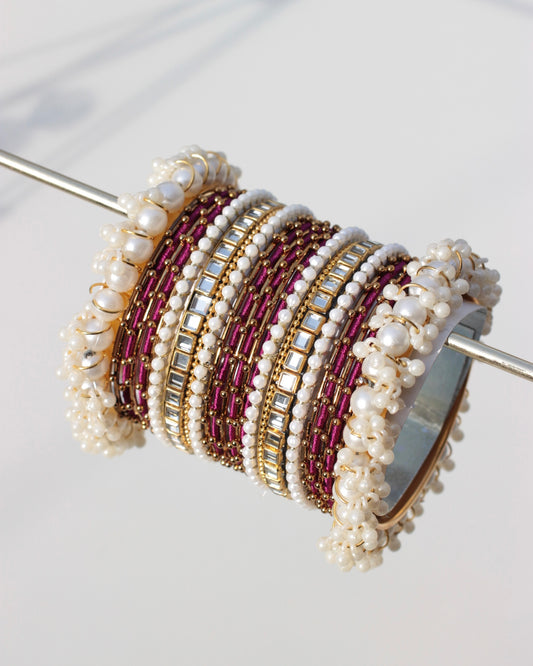 Zariah Premium Bangle Set-Mauve Purple
