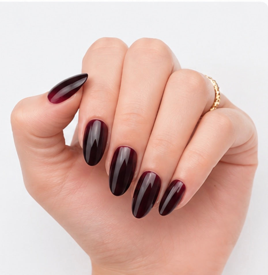 Nails-GD35- Premium Darkest Maroon Nails-n