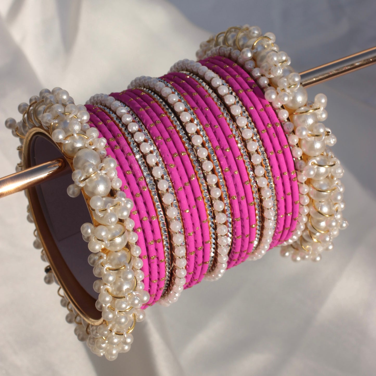 Rian Bangle Set-Hot Pink
