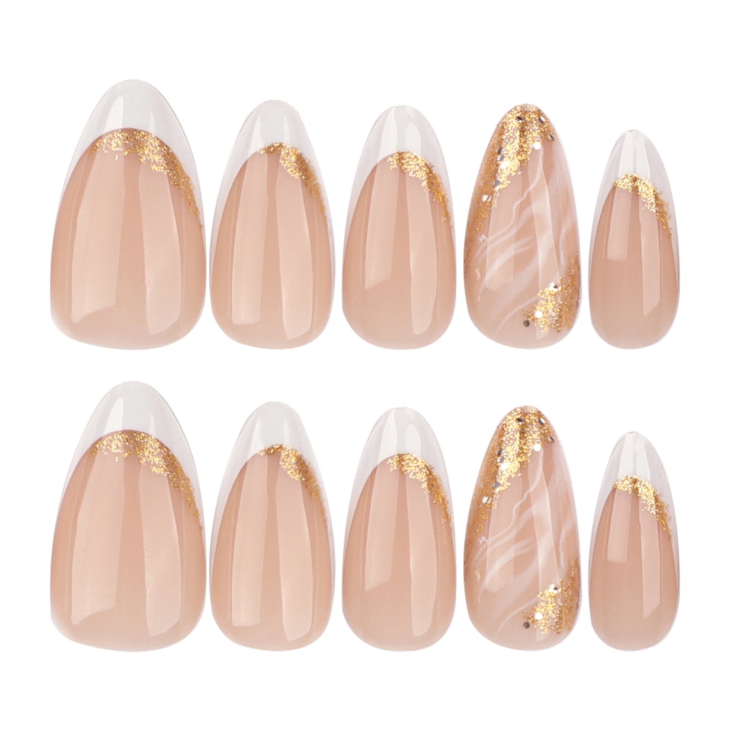 Nails-3518-Almond nails- Free 24pc Sticker Sheet  included