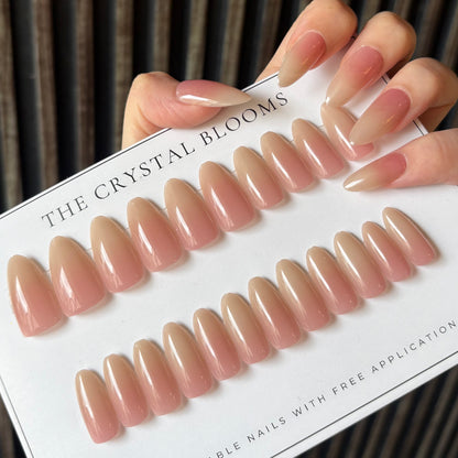 Nails-333- Ombre ONude nails- Free 24pc Sticker Sheet included