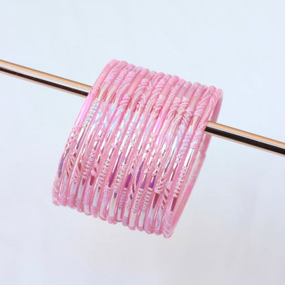 Moon- Viral Handmade Glass Bangles-Pink