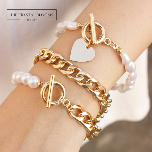 JBraceletSet - Trending Bracelet set of 3 pcs- gold statement bracelets-PC332