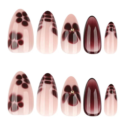 Premium 3D Nails-4143-Almond nails- Free 24 -pc Sticker Sheet  included