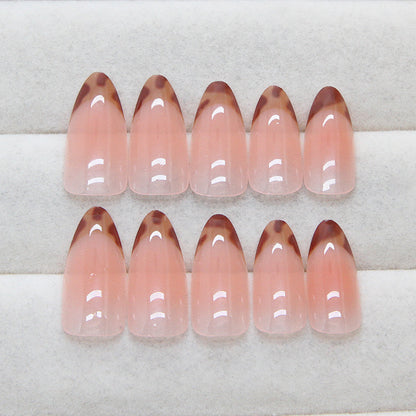 Nails-887-Medium Length Almond nails- Free 4 pc nail kit included