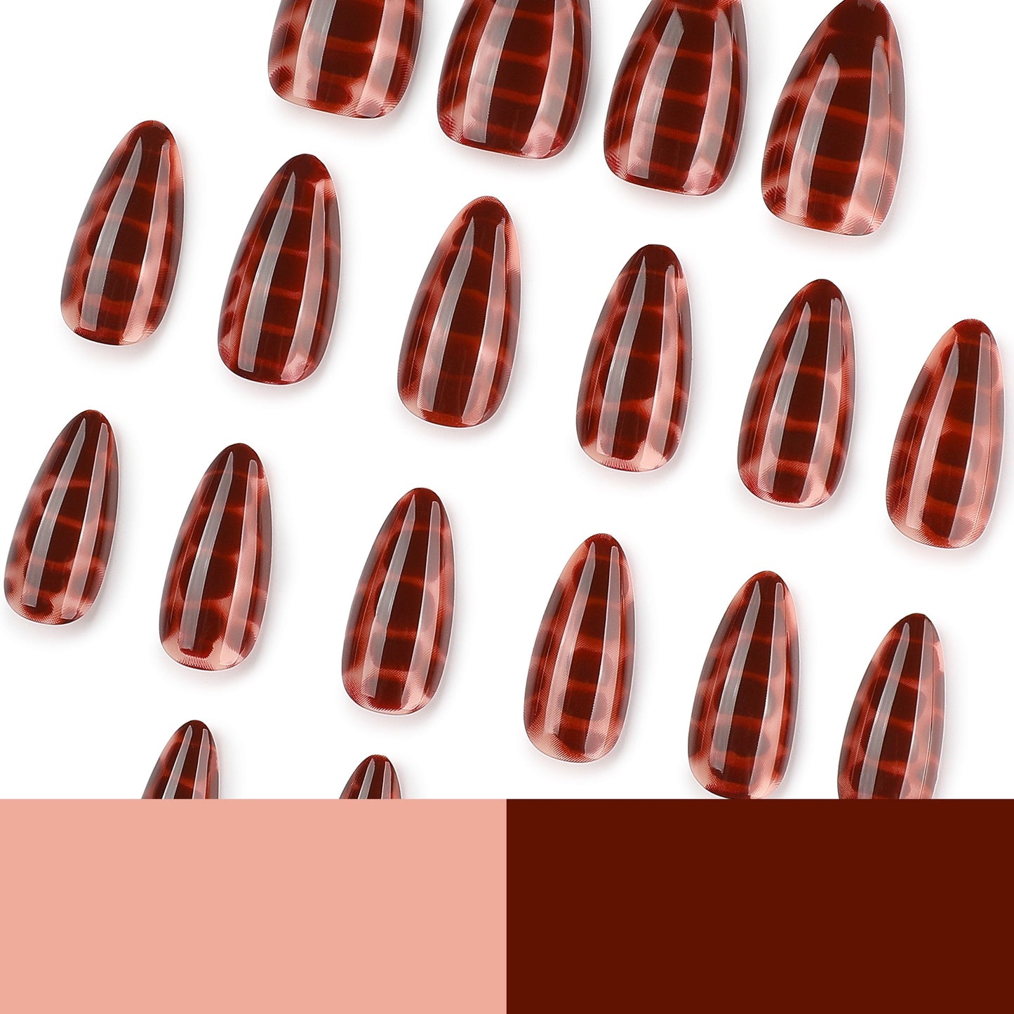 Nails-4512J-Almond nails- Free 24pc Sticker Sheet included