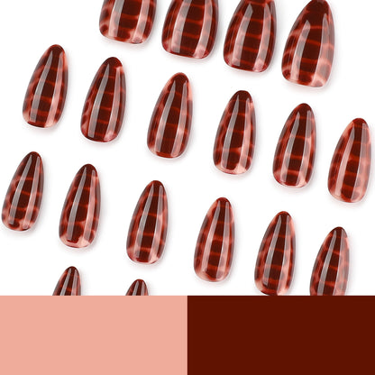 Nails-4512J-Almond nails- Free 24pc Sticker Sheet included