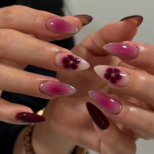 Nails-3826- Almond nails- Free 24 pc Sticker Sheet  included