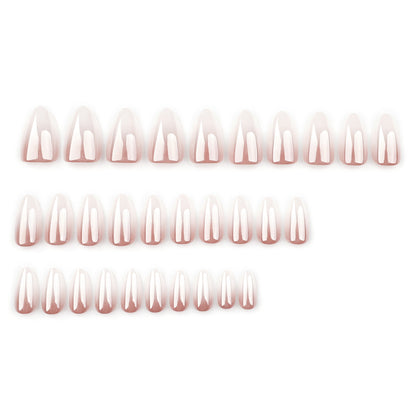 Viral Glazed Ombre Nails (30 nails in one pack) -3495-Medium Length Almond nails- Free 4 pc nail kit included