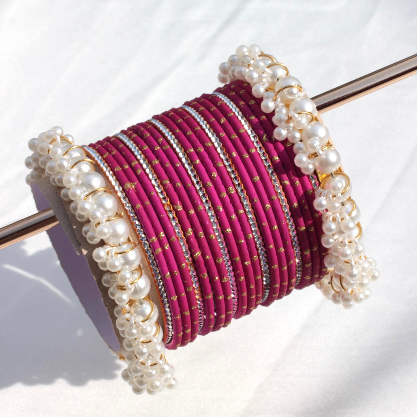 Azel Bangle Set-Darkest Pink