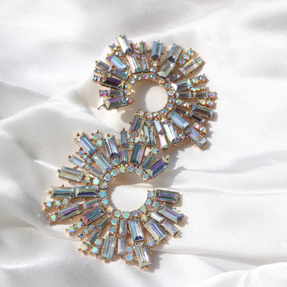 JCEarrings(Rhinestone XXL disks)-162-CL