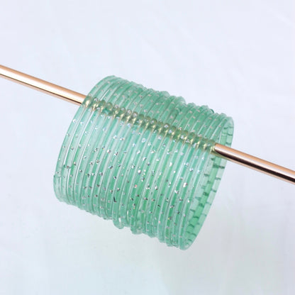 Aiyna- Viral Handmade Glass Bangles-Sea Green-2