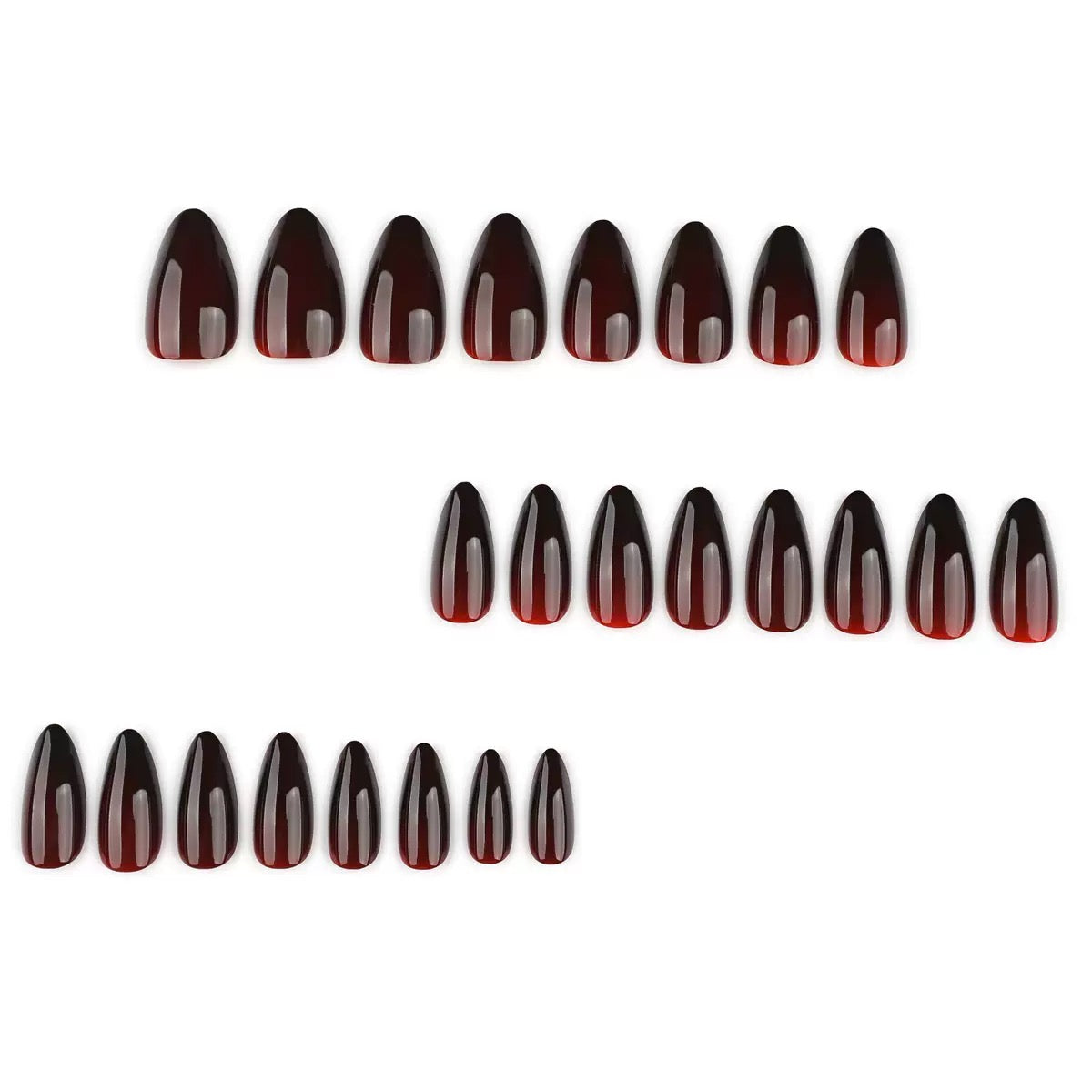 Nails-4100- Dark wine nails- Free 24 -pc Sticker Sheet  included