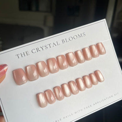 Cat eye handmade Nails -001- Free 24 pc Sticker Sheet included-n