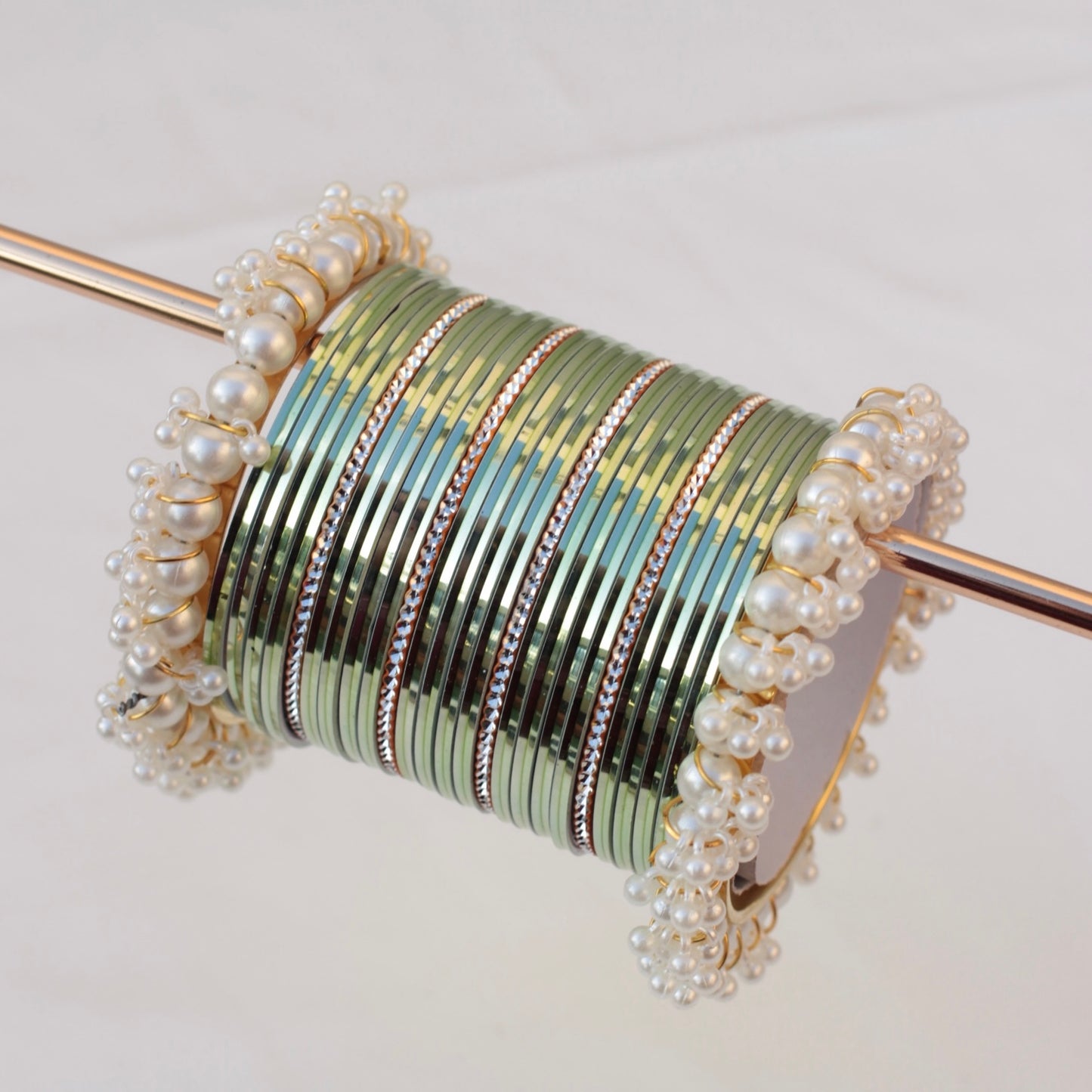 Mila Bangle Set-Parrot Green