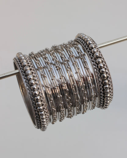 Gleam Theory Bangle Set- silver