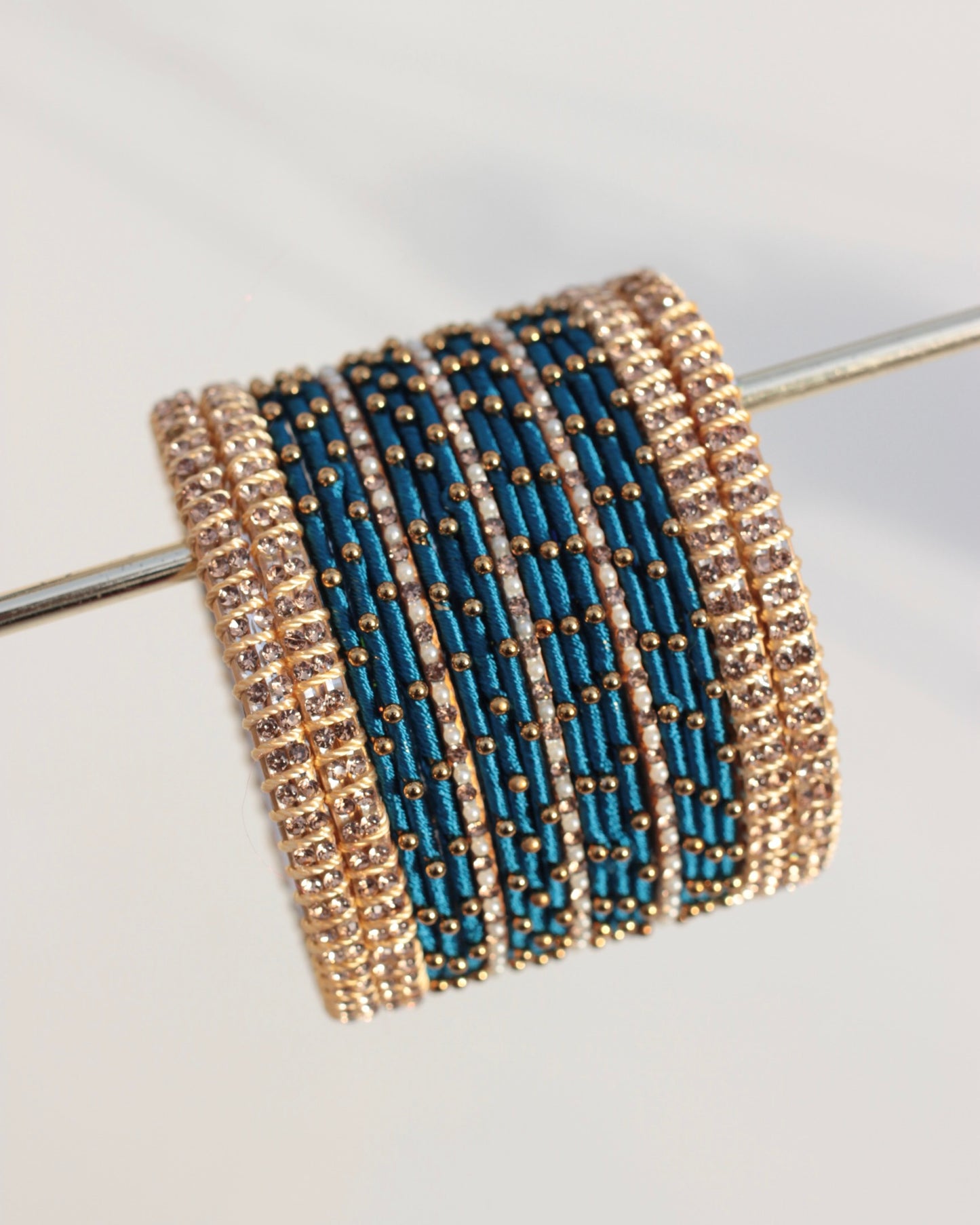 Aura Bangle Set-Teal