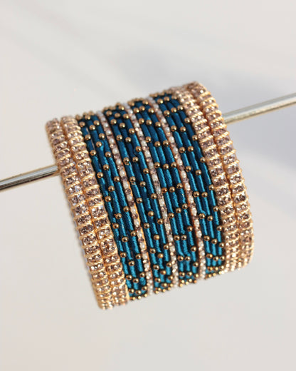 Aura Bangle Set-Teal