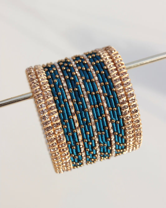 Aura Bangle Set-Teal