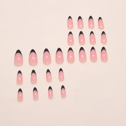 Black french Nails-1902 - Free 4 pc nail kit included