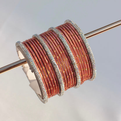 Nira Bangle Set- Rust