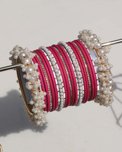 Dotted Noor-e-Moti-Radical Red