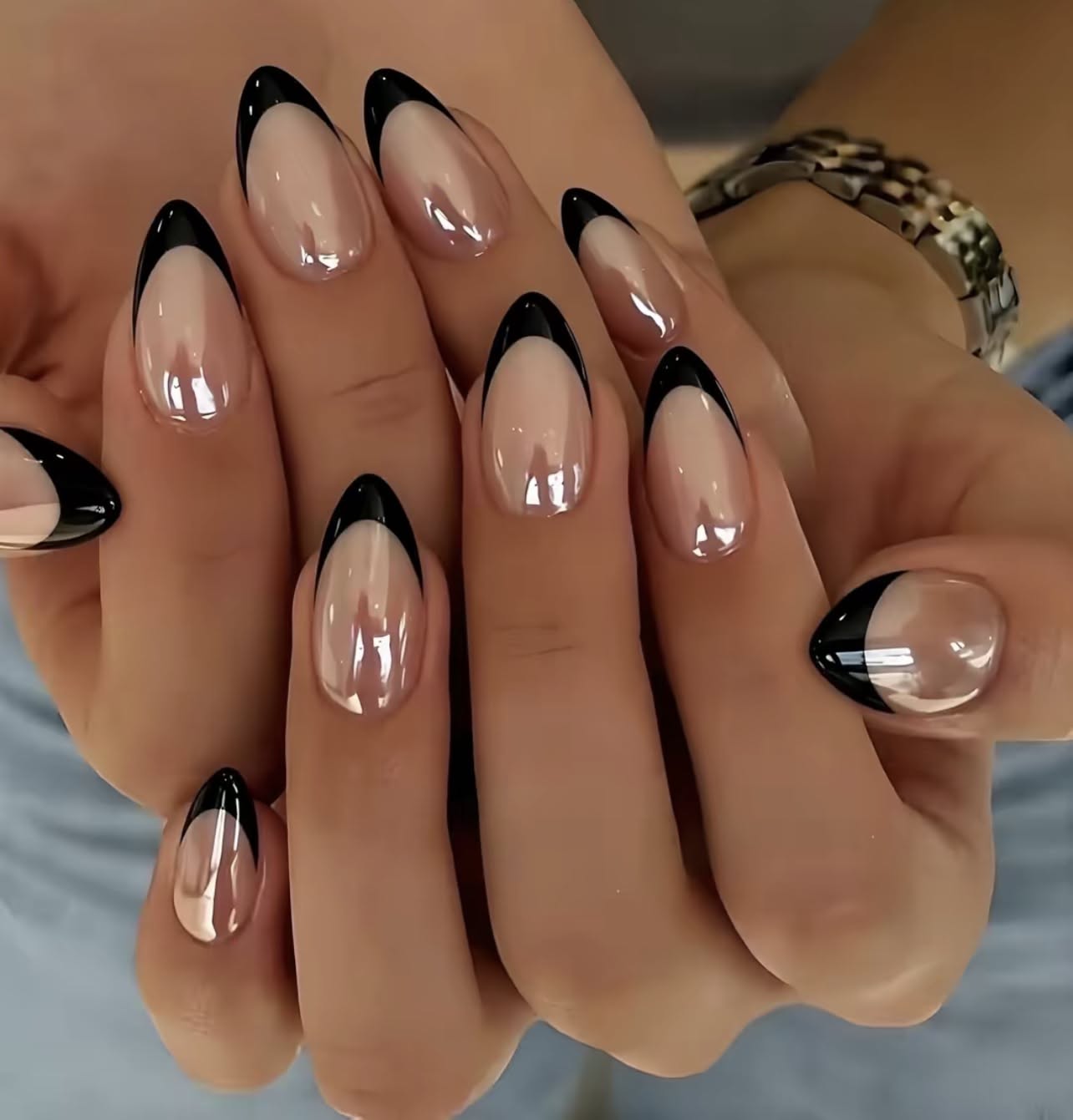 Nails-HF 06S Almond nails- Free 24pc Sticker Sheet  included
