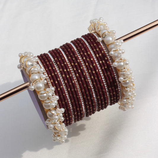 Azel Bangle Set-Maroon