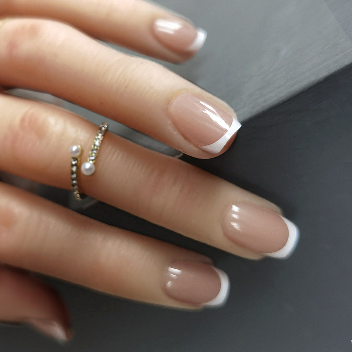 Nails-920-Mid length Square nails- Free 4-pc Nail-kit included