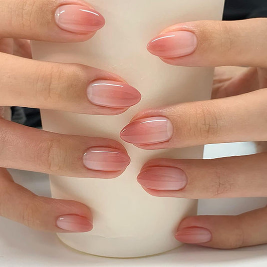 Nails-3618-Medium Length Almond nails- Free 4 pc nail kit included