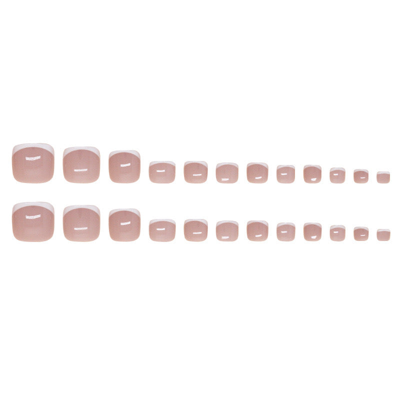 Toe French Nails -154- Free 24-pc Sticker Sheet included