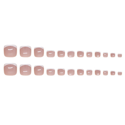 Toe French Nails -154- Free 24-pc Sticker Sheet included