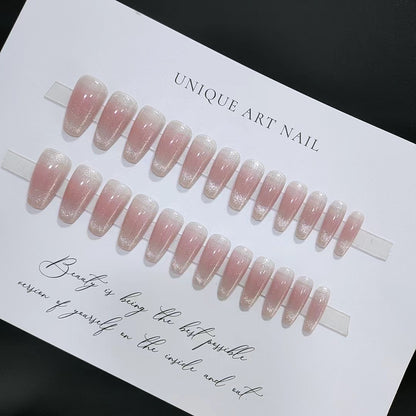 Nails-006-Medium Length Almond nails- Free 24 pc Sticker Sheet  included