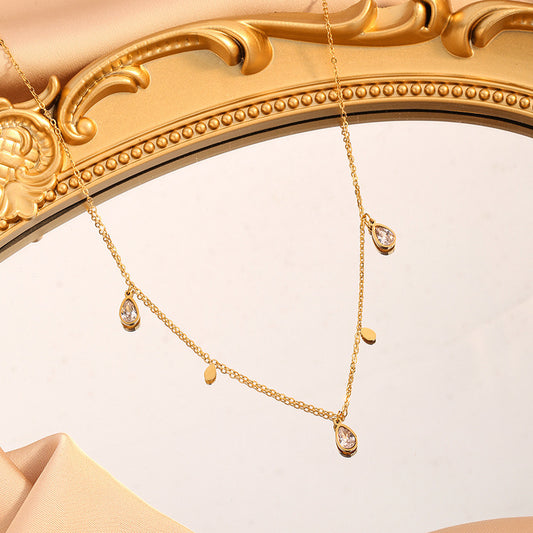 JNecklace -24K gold plated - stainless steel necklace tarnish free - PC 663 - CL