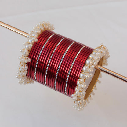 Mila Bangle Set-Red