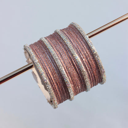 Ziva Bangle Set- Shimmer Pink