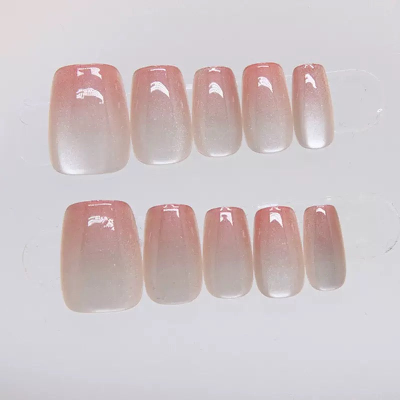 Nails-003- Square cateye nails- Free 24 -pc Sticker Sheet  included