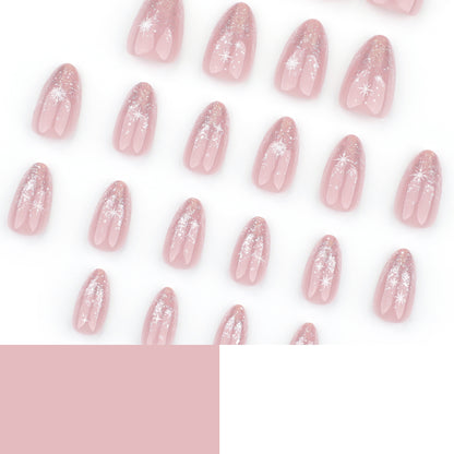 Nails-3576-Medium Length Almond nails- Free 4 pc nail kit included