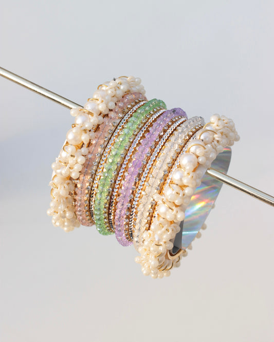 Naqsh-e-Sitara Bangle Set-Multi Pastel