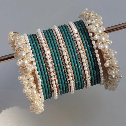 Rian Bangle Set-Teal