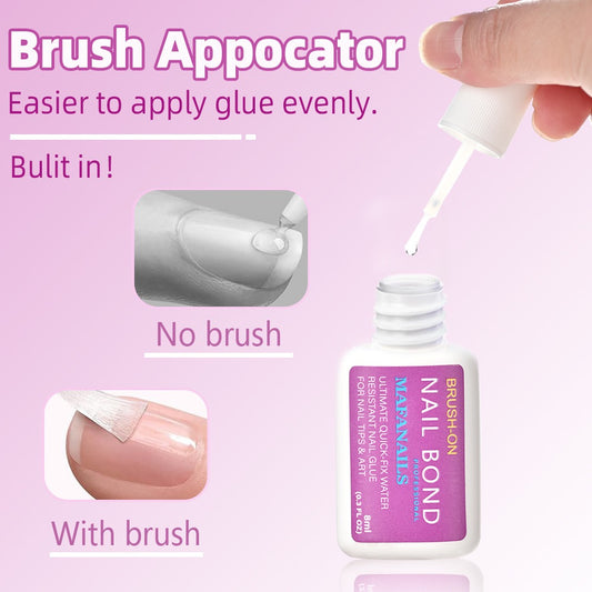 Strong Brush Nail Glue - tough glue for long stickiness - enough for many times use