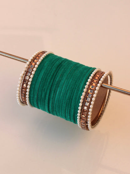 Velvet Empress Bangle Set-8-Dark Cyan