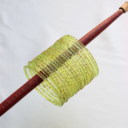 Rains- Viral Handmade Glass Bangles-yellow N#8