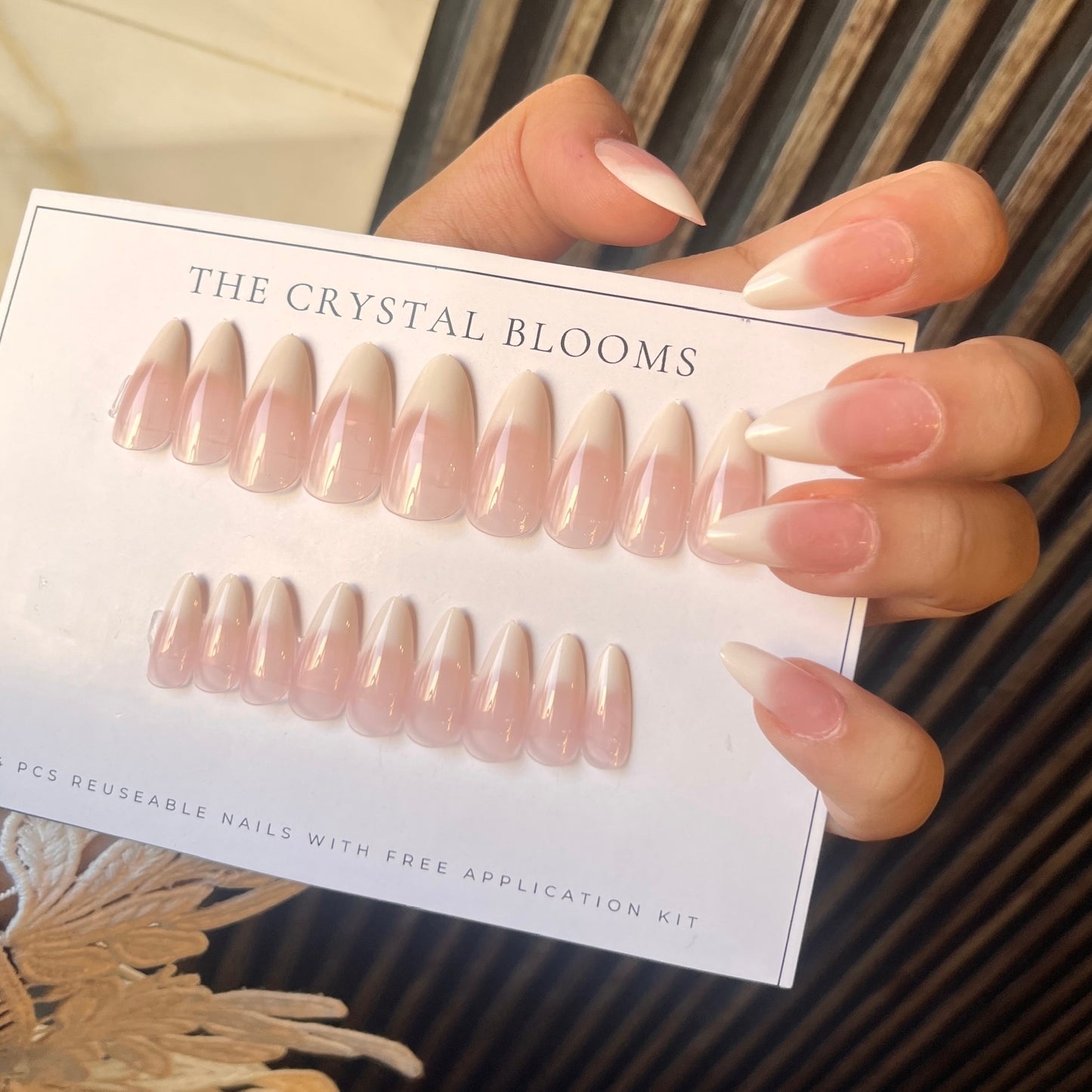 Hyper realistic viral Nails- Transparent shows your own nail beneath  -263-Almond nails- Free 24pc Sticker Sheet included