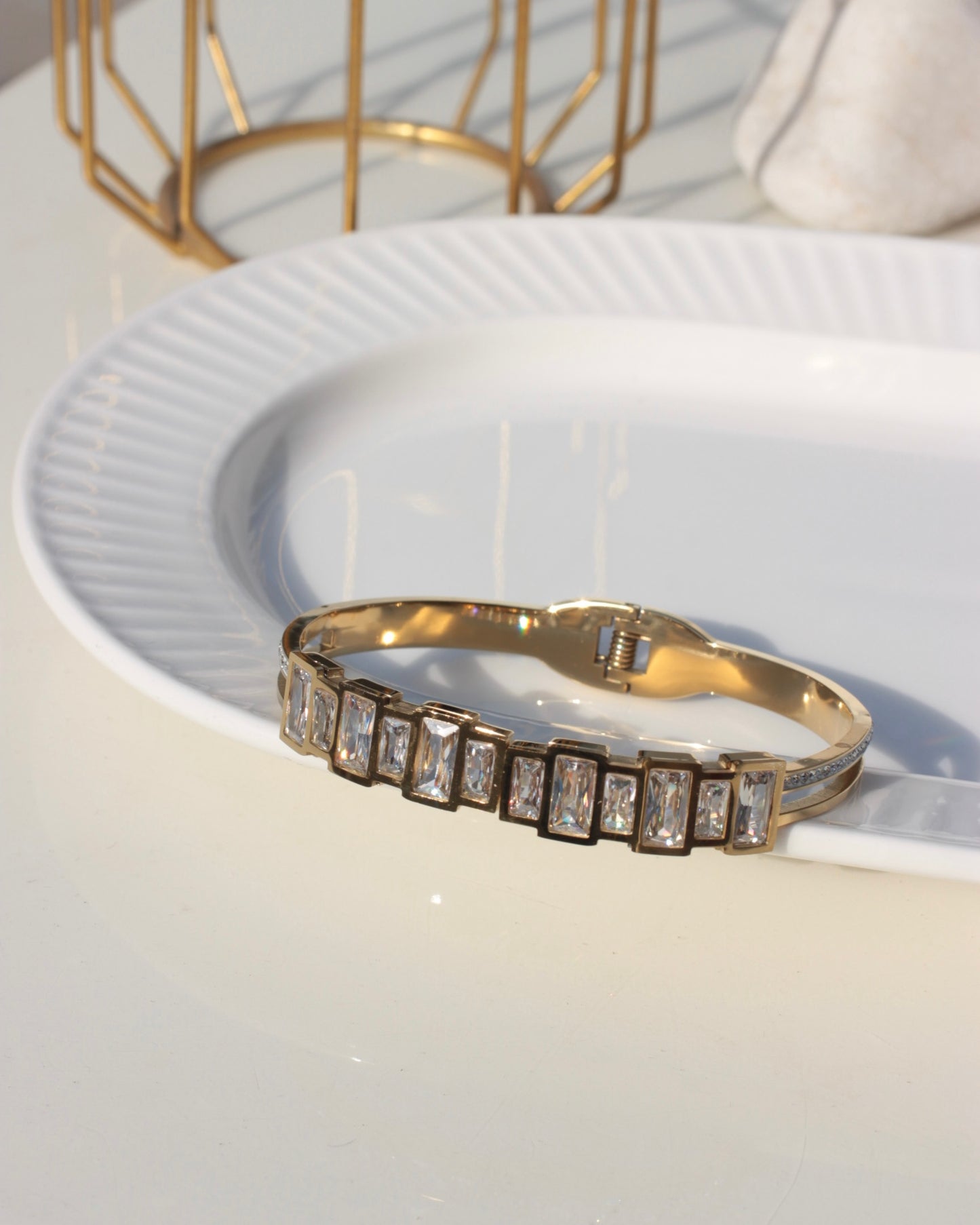 JBracelet (Stainless Steel) 18K Gold plated Anti Tarnish Everyday wear Bracelet -227