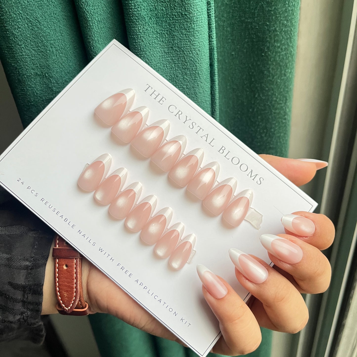 Nails-2383-Almond nails- Free 24pc Sticker Sheet included