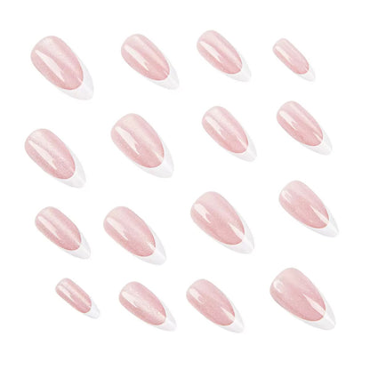 [PREMIUM] Handmade french Cat-eye Reflective Nails-450- Free 24 pc Sticker Sheet  included